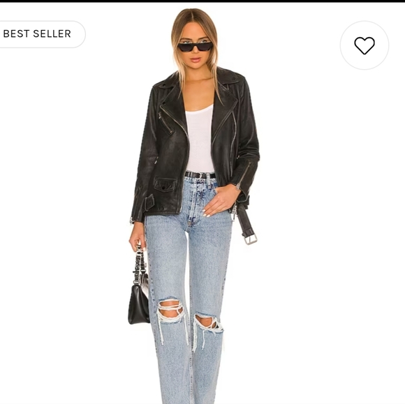 Allsaints Billie Biker Leather jacket in black